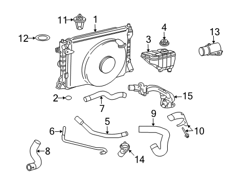 2005 Ford Mustang Radiator & Components Diagram