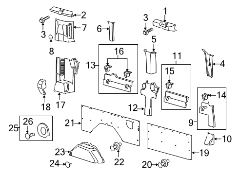 2017 Ford Transit-250 Interior Trim - Side Panel Diagram 3 - Thumbnail