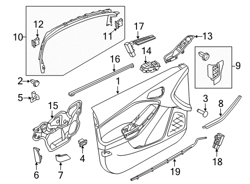 2016 Ford Focus Panel Assembly - Door Trim Diagram for F1EZ-5823942-CB