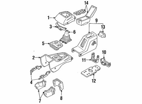 1991 Mercury Tracer RECEPTACLE CNSL PNL Diagram for F1CZ5804788C