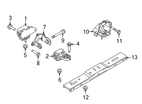 2021 Ford F-150 Engine & Trans Mounting Diagram