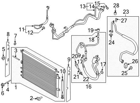 2017 Lincoln MKX A/C Condenser, Compressor & Lines Diagram