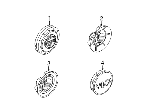 2009 Mercury Mountaineer Wheel Cover Diagram for 8E6Z-1130-A