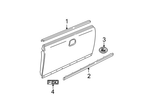 2002 Ford F-150 Exterior Trim - Pick Up Box Diagram