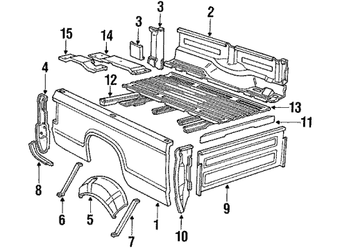 1991 Ford Ranger Front & Side Panels, Floor Diagram