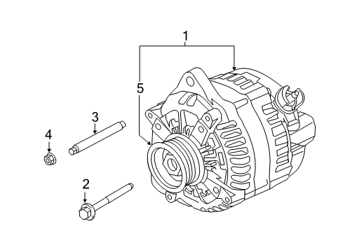 2014 Lincoln MKZ Alternator Assembly Diagram for G2GZ-10346-F