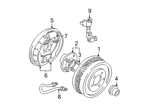 2000 Ford Taurus Hub Assembly - Wheel Diagram for YF1Z-1104-AC