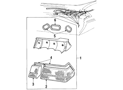 1984 Ford EXP Tail Lamps Diagram