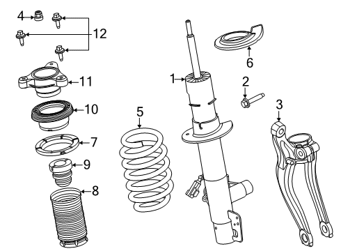 2023 Lincoln Aviator Struts & Components - Front Diagram