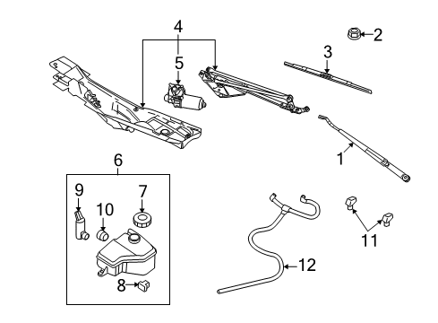 2003 Lincoln Town Car Wiper & Washer Components Diagram