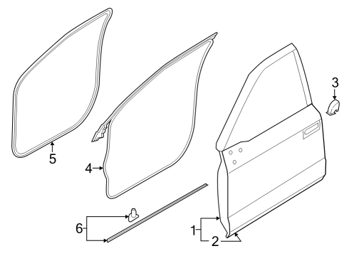 2023 Ford F-150 Lightning Door & Components Diagram