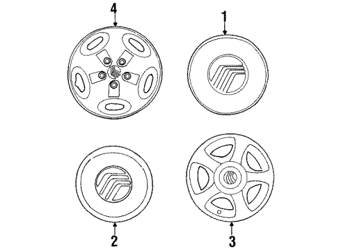 2002 Mercury Villager Wheel Cover Diagram for 1F5Z-1130-CA