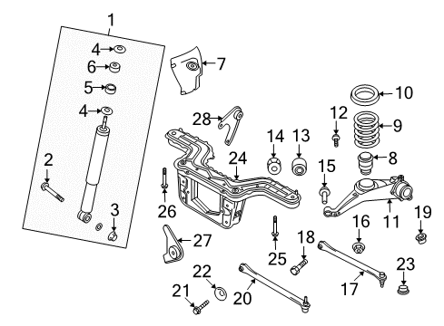 2008 Mercury Mariner Rear Suspension, Suspension Components Diagram