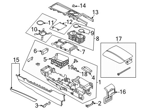 2022 Lincoln Corsair Center Console Diagram