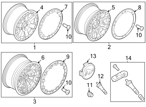 2022 Ford Bronco COVER - WHEEL Diagram for ML3Z-1130-A