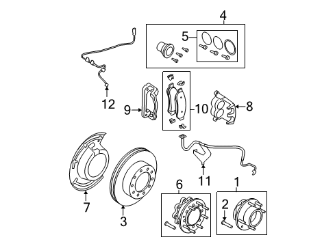 2008 Ford F-350 Super Duty Brake Components Diagram