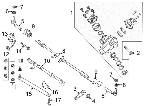 2021 Ford F-350 Super Duty Steering Column & Wheel, Steering Gear & Linkage Diagram 5 - Thumbnail