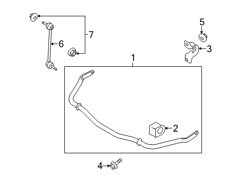 2010 Ford Mustang Stabilizer Bar & Components - Front Diagram