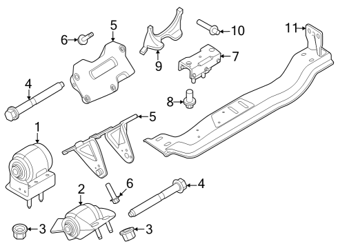 2023 Ford F-350 Super Duty Engine & Trans Mounting Diagram