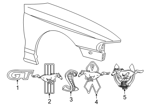 2005 Ford Mustang Exterior Trim - Fender Diagram