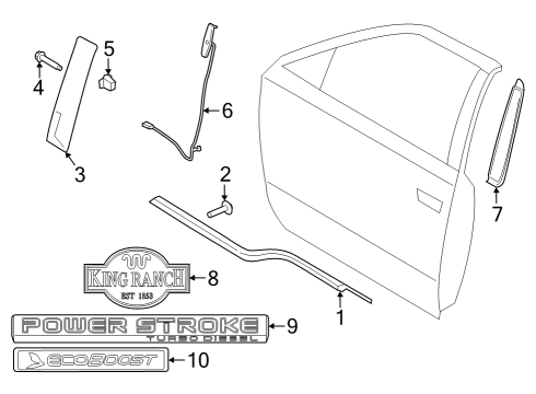 2015 Ford F-150 MOULDING - DOOR OUTSIDE Diagram for FL3Z-1520555-AD