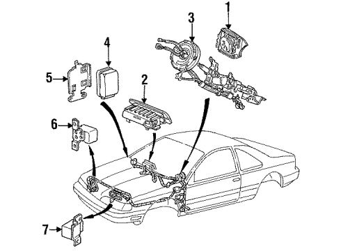 1997 Ford Thunderbird Sensor Assembly Diagram for F5SZ-14B004-A