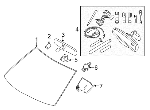 2012 Ford Edge Mirror Assembly - Rear View - Inner Diagram for 8U5Z-17700-R