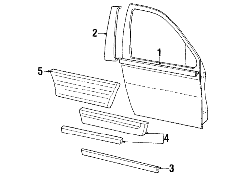 2002 Ford Windstar Moulding - Door Outside Diagram for 1F2Z-1720878-APTM