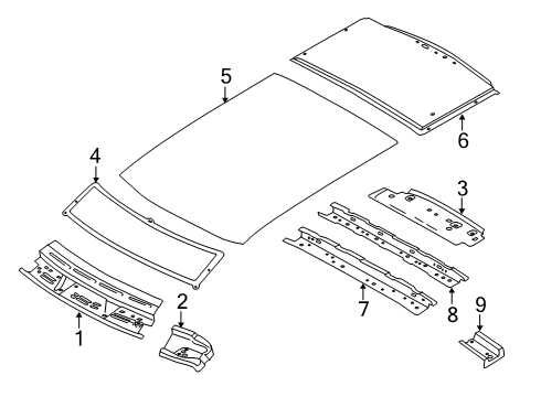 2023 Ford Transit Connect Roof & Components Diagram