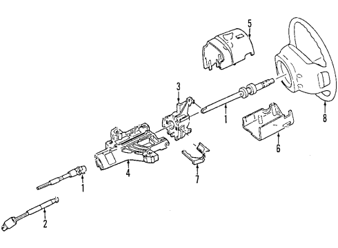 1999 Ford Ranger Steering Wheel Assembly Diagram for F87Z-3600-AAD