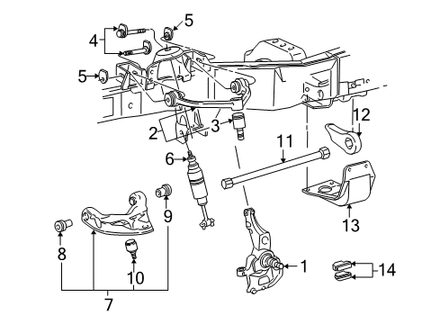 2002 Ford Explorer Sport Trac Shock Absorber Assy - Front Diagram for 3U2Z-18124-CAA