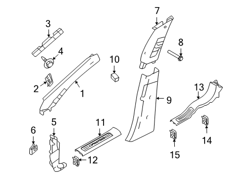 2018 Ford Taurus Panel - Cowl Side Trim Diagram for AG1Z-5402344-AB