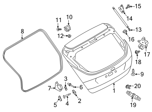 2016 Ford Focus Lift Gate Diagram 3 - Thumbnail