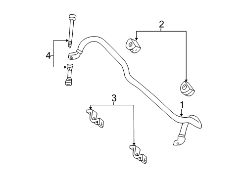 1999 Ford F-150 Stabilizer Bar & Components - Front Diagram 2 - Thumbnail