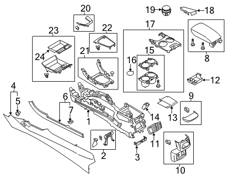 2016 Ford Fusion Armrest Assembly - Console Diagram for DS7Z-5406024-AC