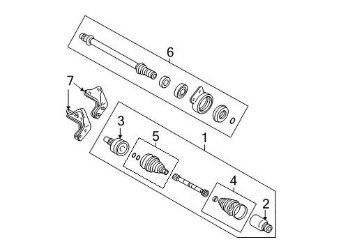 2007 Ford Escape Drive Axles - Front Diagram 3 - Thumbnail