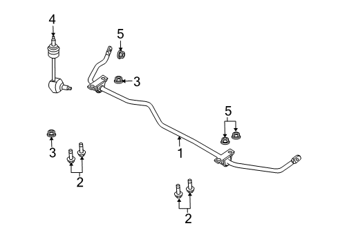 2011 Lincoln MKS Rear Suspension Components, Lower Control Arm, Upper Control Arm, Stabilizer Bar Diagram