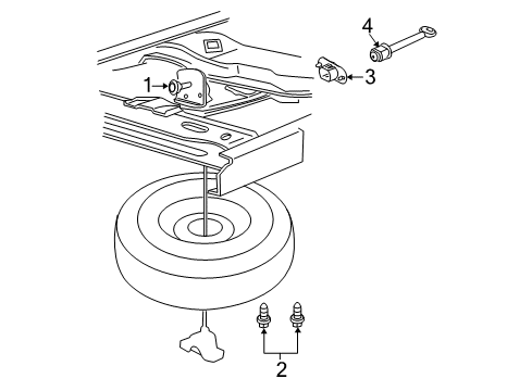 2008 Ford Ranger Carrier & Components - Spare Tire Diagram