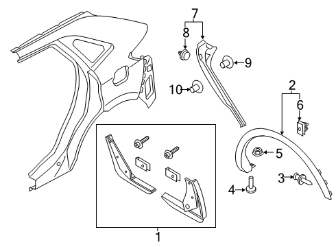 2023 Lincoln Nautilus Exterior Trim - Quarter Panel Diagram