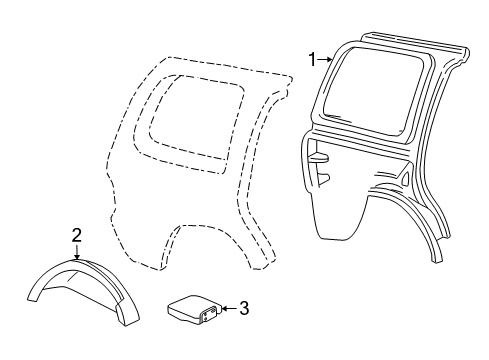 2007 Lincoln Navigator Inner Structure - Quarter Panel Diagram