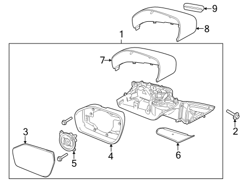 2021 Ford Explorer GLASS ASY - REAR VIEW OUTER MI Diagram for MB5Z-17K707-J