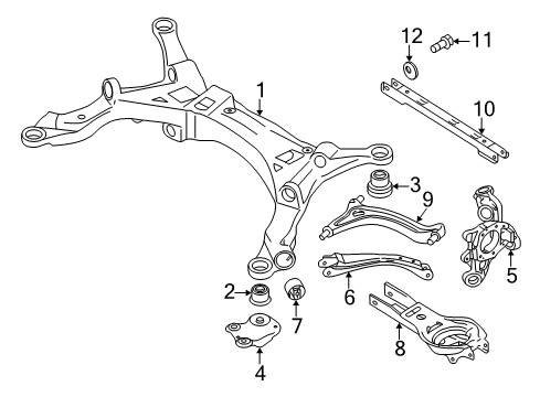 2007 Ford Freestyle Rear Suspension, Control Arm Diagram 1 - Thumbnail