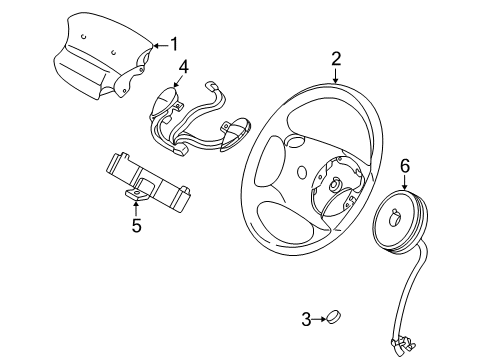 2002 Ford Explorer Sport Trac Steering Wheel & Trim Diagram