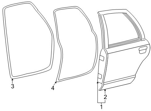 2009 Ford Crown Victoria Panel Assembly - Door - Outer Diagram for 2W7Z-5424701-AA