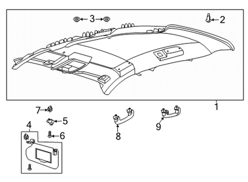 2023 Ford Bronco Sport Interior Trim - Roof Diagram