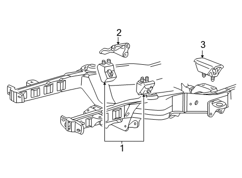 1999 Ford Ranger Engine & Trans Mounting Diagram