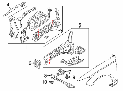 2020 Lincoln MKZ Structural Components & Rails Diagram