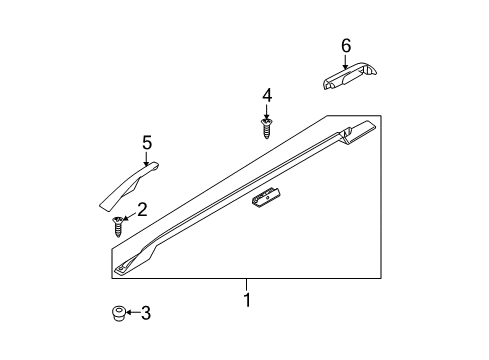 2008 Ford Expedition Rail - Roof Rack Side Diagram for 7L1Z-7855115-BA