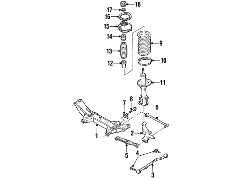 1999 Ford Escort Cross Member Assembly Diagram for F8CZ-5810716-AA