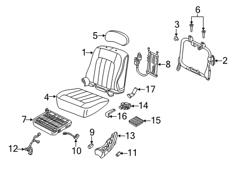 2002 Lincoln Blackwood Frame And Spring - Front Seat Cushion Diagram for YL3Z-1563101-AA